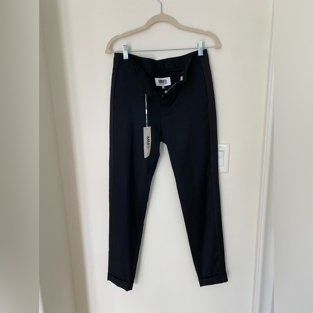 MM6 Maison Martin Margiela Tuxedo Style Cuffed Wool Pants